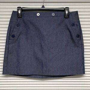 Express NWT Blue Sailor Button Front Lace Up Back Mini Skirt